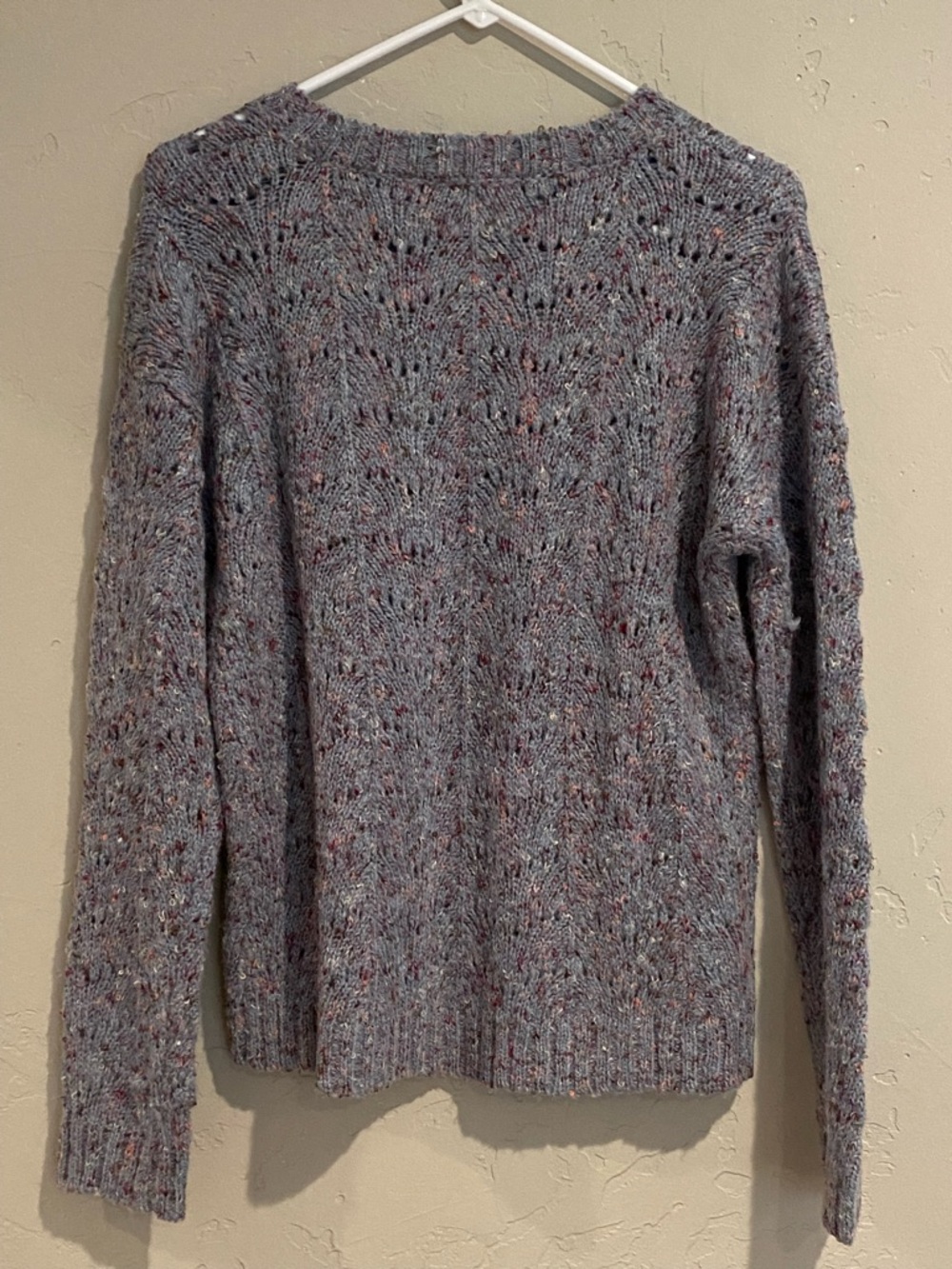 Speckled Knit Crewneck Sweater - light blue with asst colors.